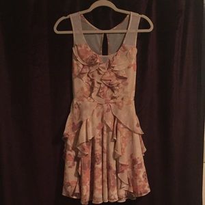 Lauren Conrad Pink Floral Ruffle Dress